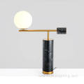Geometric structure opal glass marble table lamp